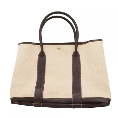 Pre-owned Hermes Beige Toile H Tote Bag () In Sand