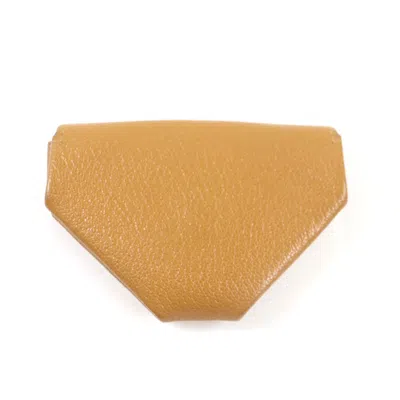 Pre-owned Hermes Bicolor Brown Pink Chevre Myzore Leather Coin Purse/coin Case ()