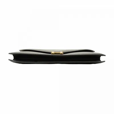 Pre-owned Hermes Black Box Calf Leather Clutch Bag ()