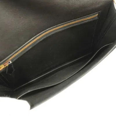 Pre-owned Hermes Black Box Calf Leather Clutch Bag ()