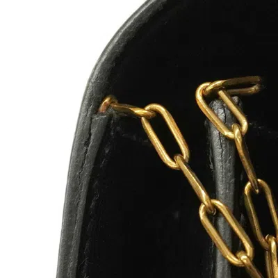 Pre-owned Hermes Black Box Calf Leather Clutch Bag ()