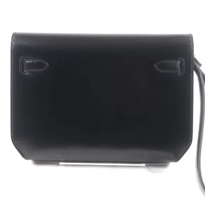 Pre-owned Hermes Black Box Calf Leather Clutch Bag ()