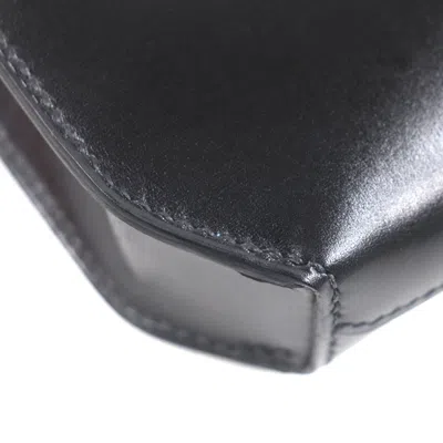 Pre-owned Hermes Black Box Calf Leather Clutch Bag ()