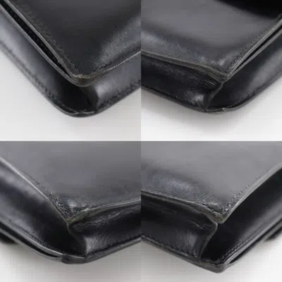 Pre-owned Hermes Black Box Calf Leather Clutch Bag Pochette ()