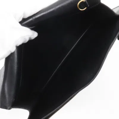 Pre-owned Hermes Black Box Calf Leather Clutch Bag Pochette ()