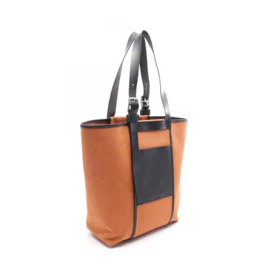 Pre-owned Hermes Black Brown Leather Tote Bag () In Multi