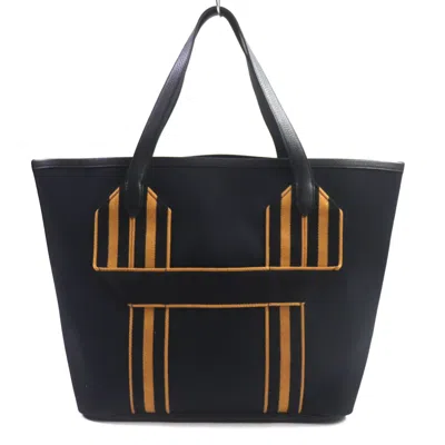 Pre-owned Hermes Black Camel Taurillon Clemence Leather Tote Bag ()