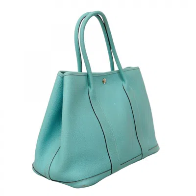 Pre-owned Hermes Blue Atoll Country Leather Tote Bag ()