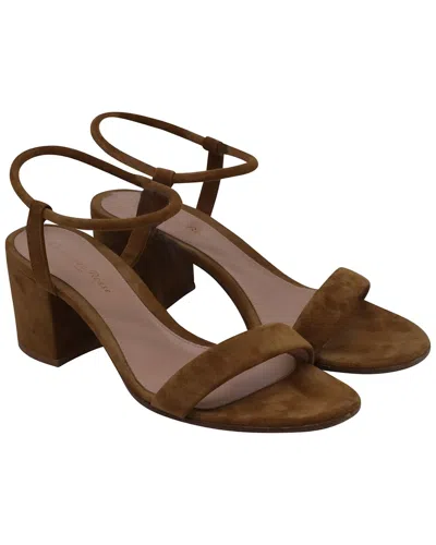 Gianvito Rossi Ankle Strap Block-heel Sandals In Brown Suede In Brown