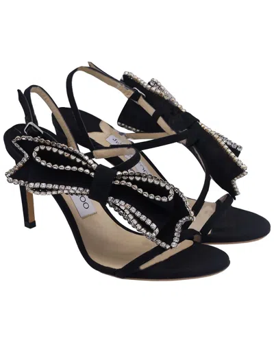 Jimmy Choo Women's Suede Sarara 85 Embellished Bow Sandal (authentic Pre-  Loved) In Multi