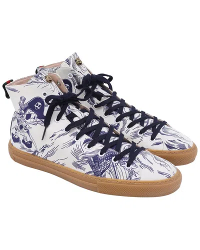 Gucci Men's Canvas X Disney Sea Storm Printed High-top Sneaker (authentic Pre-  Loved) In Blue