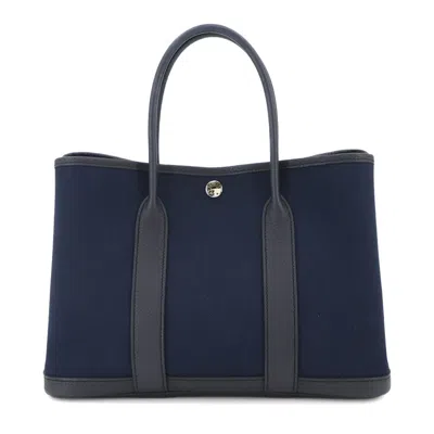 Pre-owned Hermes Blue Marine Navy Leather Tote Bag ()