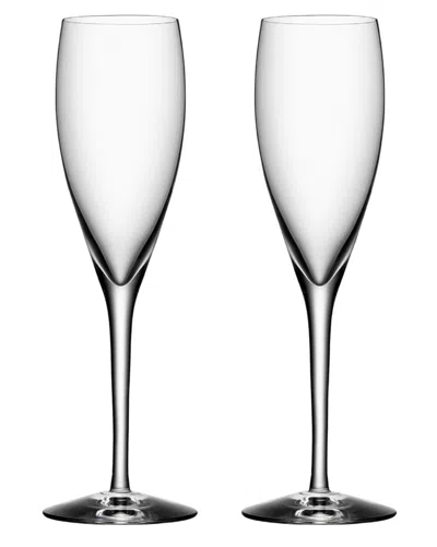 Orrefors Set Of 2 More Champagne Flutes