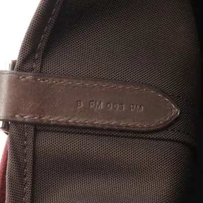 Pre-owned Hermes Bordeaux Brown Chocolat Canvas Toile Chevron Leather Tote Bag ()