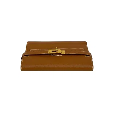 Pre-owned Hermes Brown Epsom Leather Wallet (tri-fold) ()