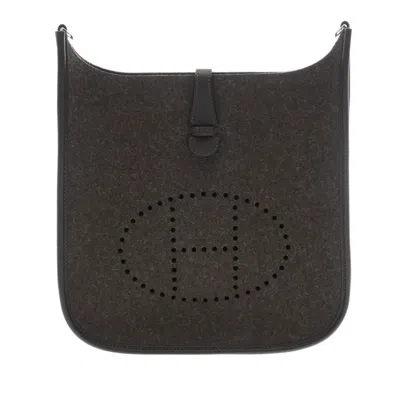Pre-owned Hermes Chocolat Felt Shoulder Bag () In Brown