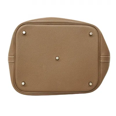 Pre-owned Hermes Etoupe Gray Taurillon Clemence Leather Tote Bag ()