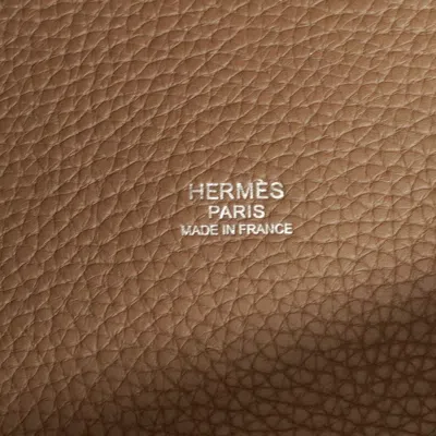 Pre-owned Hermes Etoupe Gray Taurillon Clemence Leather Tote Bag ()