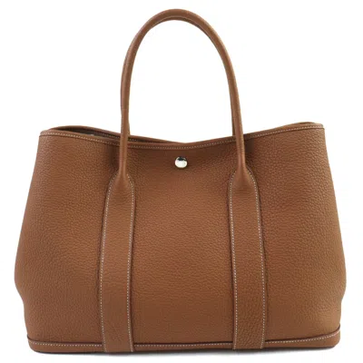 Pre-owned Hermes Garden Gold Negonda Leather Tote Bag ()