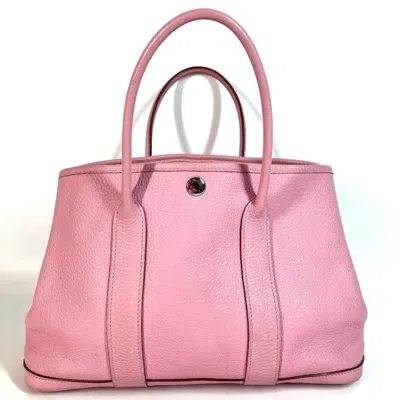 Pre-owned Hermes Garden Pink Rose Confetti Negonda Leather Handbag Tote Bag ()