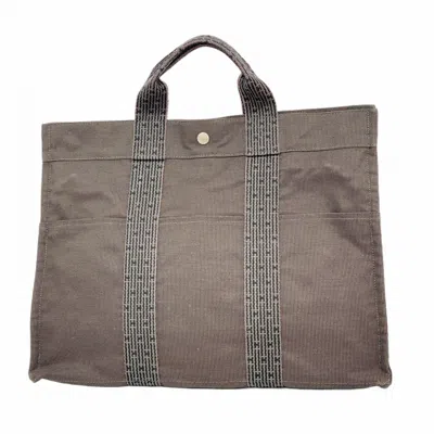 Pre-owned Hermes Gray Canvas Tote Bag ()