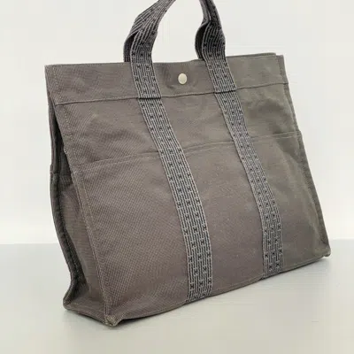 Pre-owned Hermes Gray Canvas Tote Bag ()