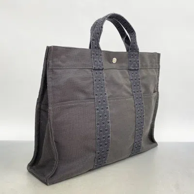 Pre-owned Hermes Gray Canvas Tote Bag ()