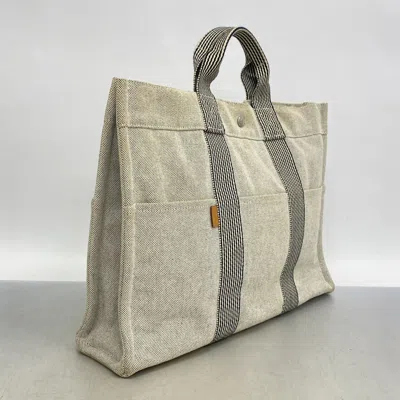 Pre-owned Hermes Gray Canvas Tote Bag ()