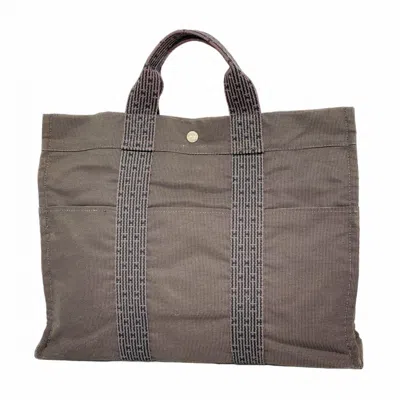 Pre-owned Hermes Gray Canvas Tote Bag ()