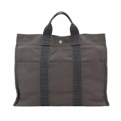 Pre-owned Hermes Gray Canvas Tote Bag ()