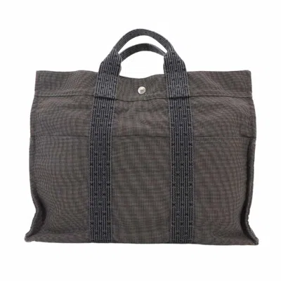 Pre-owned Hermes Gray Canvas Tote Bag ()