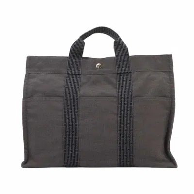 Pre-owned Hermes Gray Canvas Tote Bag ()