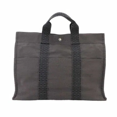 Pre-owned Hermes Gray Canvas Tote Bag ()