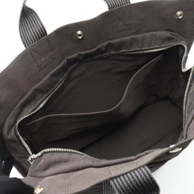 Pre-owned Hermes Gray Cotton Nylon Canvas Tote Bag ()