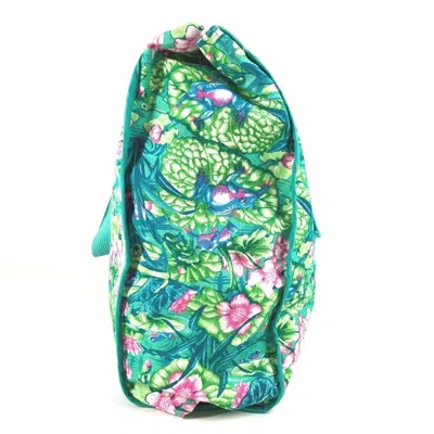 Pre-owned Hermes Green Pink Cotton Boston Bag Shoulder Bag Tote Bag ()