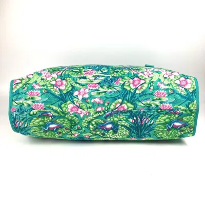 Pre-owned Hermes Green Pink Cotton Boston Bag Shoulder Bag Tote Bag ()