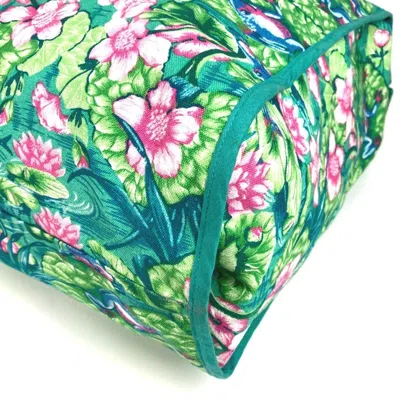 Pre-owned Hermes Green Pink Cotton Boston Bag Shoulder Bag Tote Bag ()