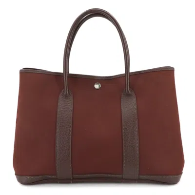 Pre-owned Hermes Havane Navy Toile Officier Leather Tote Bag ()