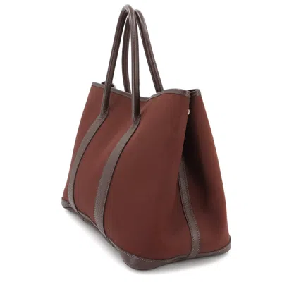 Pre-owned Hermes Havane Navy Toile Officier Leather Tote Bag ()