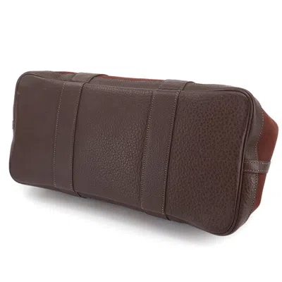 Pre-owned Hermes Havane Navy Toile Officier Leather Tote Bag ()