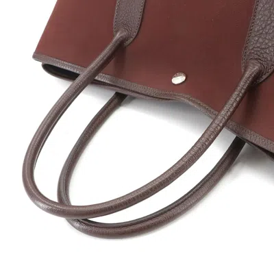 Pre-owned Hermes Havane Navy Toile Officier Leather Tote Bag ()