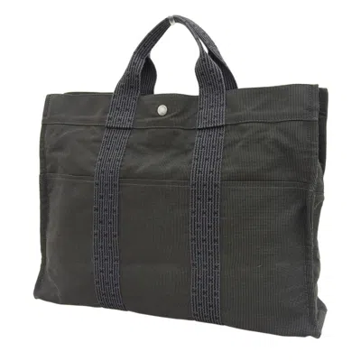 Pre-owned Hermes Her Line Gray Canvas Tote Bag ()