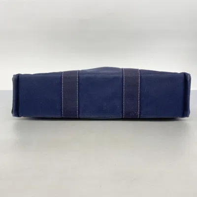 Pre-owned Hermes Navy Canvas Tote Bag () In Blue