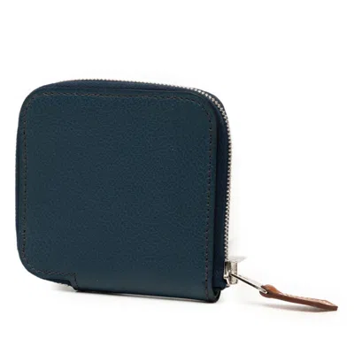 Pre-owned Hermes Navy Coin Purse/coin Case () In Blue