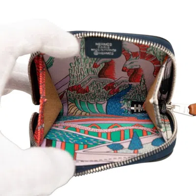 Pre-owned Hermes Navy Coin Purse/coin Case () In Blue