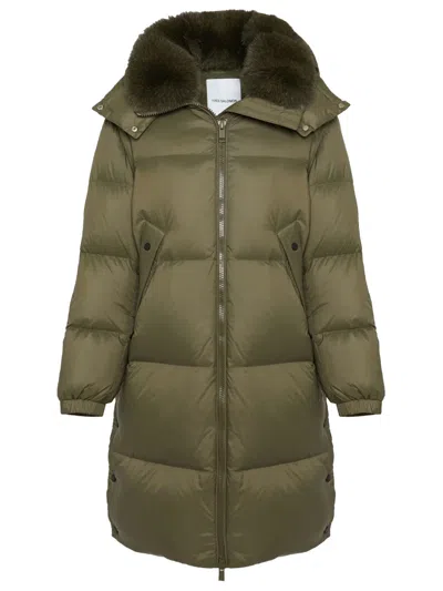 Yves Salomon 7/8 Down Jacket With Fox Fur Collar