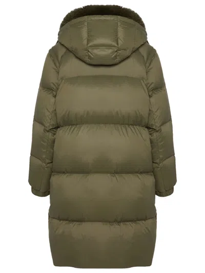 Yves Salomon 7/8 Down Jacket With Fox Fur Collar