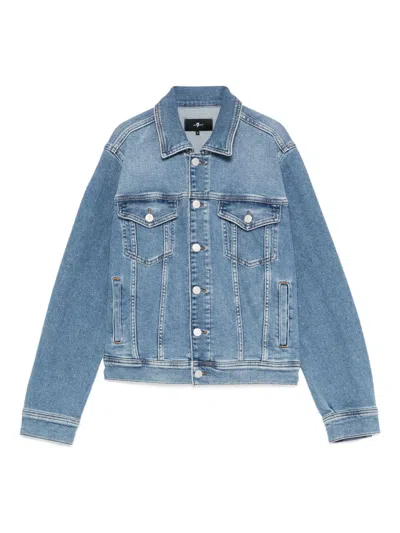 Seven Adi Denim Trucker Jacket In Blue
