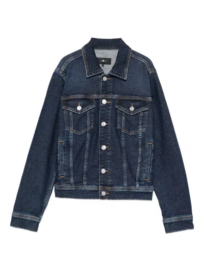 Seven Adi Denim Trucker Jacket In Blue