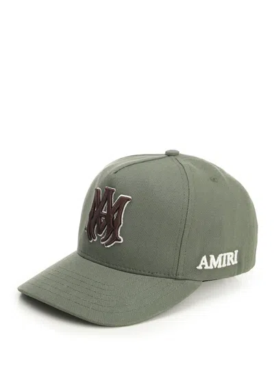 Amiri Logo Embroidered Curved Peak Hat In Green